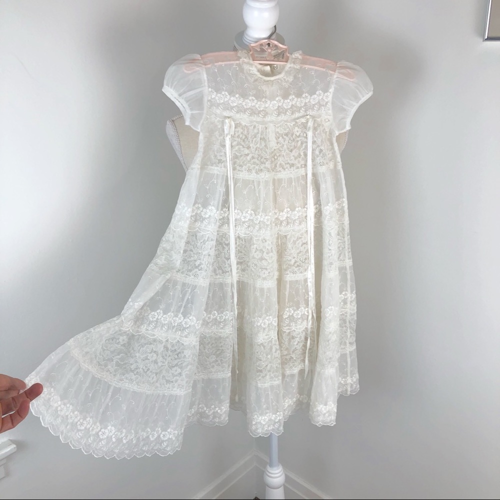 Handmade White Lace Special Occasion Dress - Picture 3 of 11